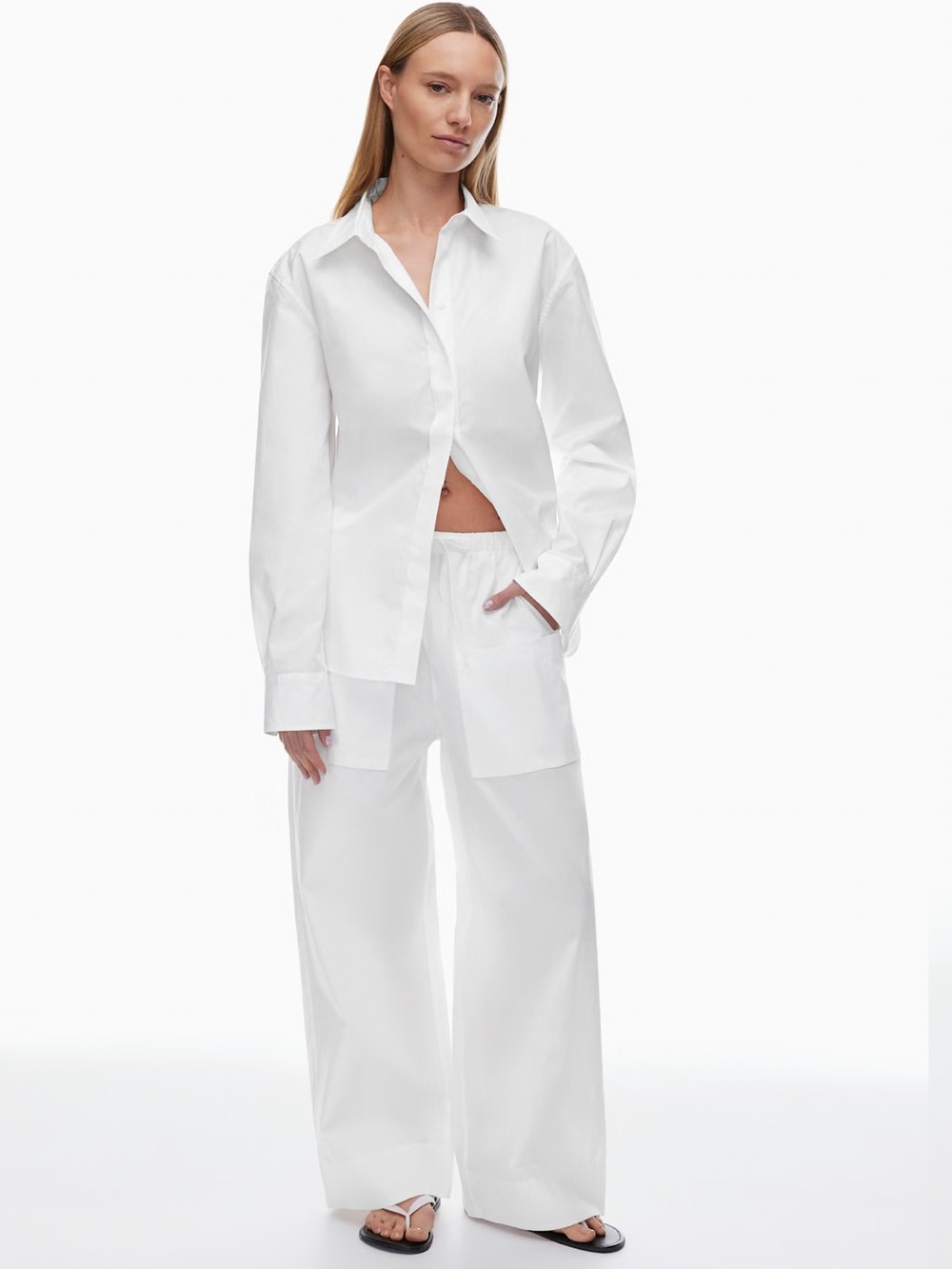 Aritzia Babaton System Poplin Pants in White Size M